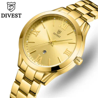 DIVEST Luxury Brand Top Fashion Women's Quartz Watches Casual Simple Automatic Date Display Women Sport Waterproof Watch