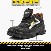 Sepatu safety ujung besi pria pendek model terbaru 2022 /2023 kece kualitas import bahan kulit sinte