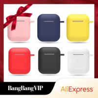 For Airpods 2 Case Silicone Solid Color Cover for Airpods 1 Case