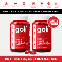 2 Bottles of Goli Apple Cider Vinegar Gummy Vitamins - Vitamin B12 Gelatin-Free Gluten-Free Vegan & 