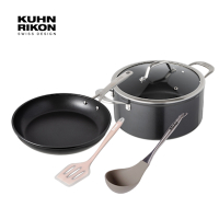 瑞康屋KUHN RIKON鈦合金鍛造不沾鍋+湯鍋24CM雙鍋組