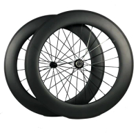 Hand Made Light Tech Carbono Road Wheels Triathlon Carbon Wheelset 700c 25mm Wide U Profile 80mm Novatec/R36 R13 DT 350 240s Hub