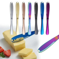 4PCS Cheese Butter Knife Western Food Bread Jam Cream Knives Baking Butter Scraper 430 Stainless Steel Cutlery Kitchen Tools