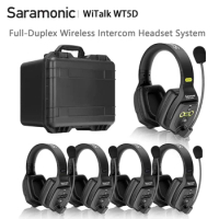 Saramonic Witalk WT5D Full Duplex Communication Wireless Headset System Marine Duplex Intercom Headsets Boat Coaches Microphone
