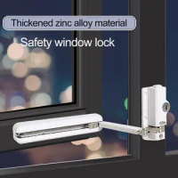 Window Lock Safety Guarantee Adjustable Key Lock Keep Safe Fixed Sliding Latch High Building Child Protection Casement Limiter