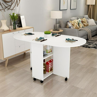 摺疊餐桌 簡易多功能圓形折疊餐桌小戶型家用可行動