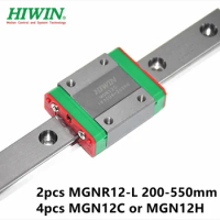 2pcs Original Hiwin rail MGN12 -L 200mm /300mm /330mm/ 400mm / 500mm / 550mm + 4pcs MGN12C or MGN12H blocks