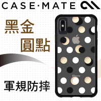 【美國 CASE-MATE】iPhone XS Max Wallpapers(絢麗畫布防摔手機保護殼 - 黑金圓點)