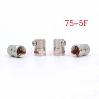 10pcs/lot 75-5F All-copper Screw F-Head Cable TV Set-Top Box Joint Closed Line Antenna Plug Fine Needle Connector