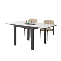 【MUNA 家居】漢斯5.3尺岩板伸縮餐桌/946黑/不含椅(桌子 餐桌 休閒桌)