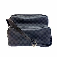 LV 展示品 近全新 LOUIS VUITTON路易威登 LV Monagram黑灰棋盤格雙層相機包