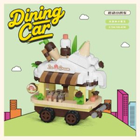 相容樂高積木美食系列甜品果汁販賣汽車兒童益智拼裝玩具禮物