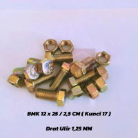 5pcs Baut Mur Kuning M12x20 M12x25 M12x30 M12x50 Baut 17 Halus BMK