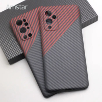 Amstar Dual Color Genuine Carbon Fiber Phone Case for OnePlus 9 Pro Ultra-thin Anti-fall Aramid Fiber Case Cover for OnePlus 9
