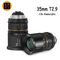 GREAT JOY 35mm T2.9 1.8x Anamorphic Lens Ultra Wide Angle Support 4:3 Full Frame For PL/EF, E, RF, L, MFT M43 mount Camera