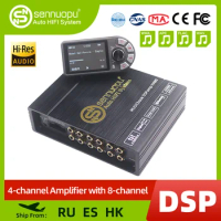 Sennuopu Car DSP Processor 4 Channel Amplifier 8 Channels Digital Sound Processors with LCD Remote Controller