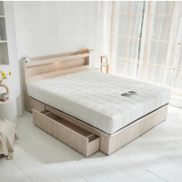 【藤原傢俬】白色戀人木芯板收納空間床組-單抽6尺雙人加大(床頭+床架+床墊+單抽屜)