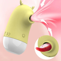 Sucking Vibrators Double Stimulation Licking Clitoris Vibrator Nipples Clit Sucker Tongue Blowjob Cunnilingus Sex Toys for Women
