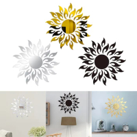 DIY Sun Mirror Wall Sticker Art Acrylic Sticker Mural Vinyl Decal Living Room Wallpaper Kids Bedroom Home Decoration