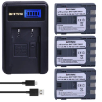 3Pcs 1100mAh NB-2L NB-2LH NB 2L NB 2LH Camera Li-ion Battery + LCD USB Charger for Canon DC310 DC320 DC330 DC410 DC420 HV20 HG1