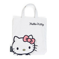 小禮堂 Hello Kitty 帆布短把手提袋 (白大臉)