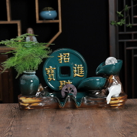 招財流水擺件送禮禮品  風水輪陶瓷自動循環流水魚缸魚盆魚池過濾器噴泉瀑布造景裝飾擺件