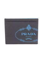 Prada 二奢 Pre-loved Prada SAFFIANO PRINT card case logo print Saffiano leather black blue