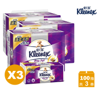 Kleenex 舒潔 3串組-三層抽取式衛生紙(100抽x24包*3串)