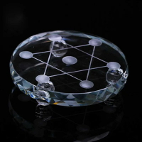 直銷人造K9玻璃白水晶球七星陣底盤風水球擺件七星陣底座托盤配件