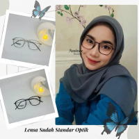 AmineeKacamata Frame kacamata Star2189 Bisa Normal/Minus/Plus & cyl Lensa Antiradiasi, Lensa Blueray
