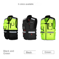 Motorcycle Reflective Vest Safety Airbag Leisure Riding Suit Breathable Anti Fall Protective Armor Team Warning Biker Vest