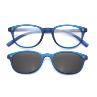 【 Z·ZOOM 】老花眼鏡 磁吸太陽眼鏡系列 時尚復古經典款 (藍色)