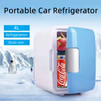 4L Portable Mini Car Refrigerators Fridge Compact Cooler/Warmer Fridge for Car Skincare Portable Mini Fridge Outdoor Travel