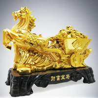 馬擺件工藝品馬拉車招財馬客廳辦公室桌金馬裝飾開業禮物馬到成功 客廳擺件 居家擺飾 店面擺飾
