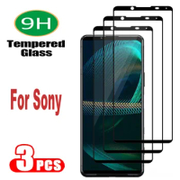 3Pcs Black Edge Tempered Glass For Sony Xperia 1 5 10 II III IV For Sony Xperia XZ S 2 1 5 10 I II V Screen Protector Glass Film
