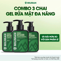 Combo 3 Chai Sữa Rửa Mặt Nam Da Dầu MILIMAN 150ML - Giúp Làm Sạch Sâu Kiểm Soát Dầu Nhờn Ngừa Mụn