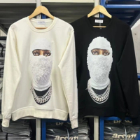 Mask Character Print Black IH NOM UH NIT 100% Cotton Hoodie PARIS Sweatshirts Men Women Loose Casual Sweatshirts