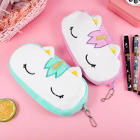 Fashion Cartoon Unicorn Pencil Case Storage Pouch Bag Student Wallet Stationery Pencilcase Girl Makeup Cosmetic Handbag Purse