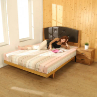【BuyJM】拼接木系列雙人5尺水鑽床頭片+日式床底房間2件組