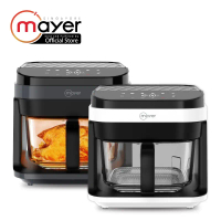 Mayer 5.5L Digital Glass Air Fryer MMGAF539D - White / Dark Grey