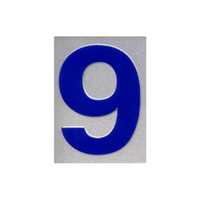 ป้ายพลาสติกเลข 9 รุ่น S 945 ขนาด 4.5 x 6.2 ซม. สีเงิน