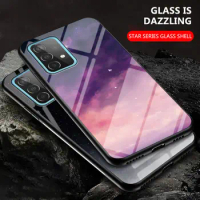 For Samsung Galaxy A52 A52S 5G A528B Case Starry Shockproof Glass Hard Back Cover Case Soft Bumper for Samsung A52 A525F A52S 5G