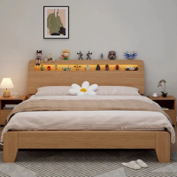 Wooden Bedroom Bed Frame Luxury Double Children King Size Bed Storage Multifunctional Beauty Sleeping Muebles Modern Furniture