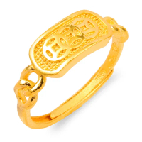 【GJS 金敬順】買一送一黃金戒指古巴古錢(金重:1.11錢/+-0.03錢)