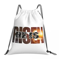 He Is Risen Backpacks Multi-function Portable Drawstring Bags Drawstring Bundle Pocket Sports Bag Book Bags For Man Woman School