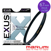 日本Marumi-EXUS 防靜電‧防潑水‧抗油墨鍍膜保護鏡UV L390 67mm(彩宣總代理)