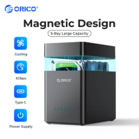 ORICO 5 Bay 3.5 inch Hard Drive Enclosure USB 3.0 to SATA Chia External Hard Drive Enclosure for 3.5 inch HDD Enclosure Magnetic