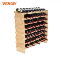 VEVOR 48/72 Bottle Stackable Modular Wine Rack Free Standing Wine Storage Rack Bamboo Wine Holder Display Shelves for Cellar