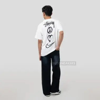 NIKE X STUSSY PEACE LOVE SWOOSH WHITE TEE (100% AUTHENTIC) S