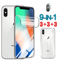 Soft Clear Hydrogel Film for Iphone X Screen Protectors Back Water Gel for Apple Iphone X 5.8" A1865 HD Camera Glass Transparent
